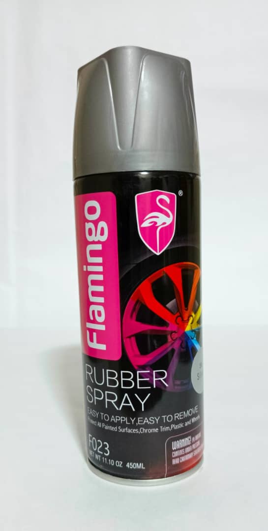 FLAMINGO PINTURA SPRAY RUBBER PLATEADA