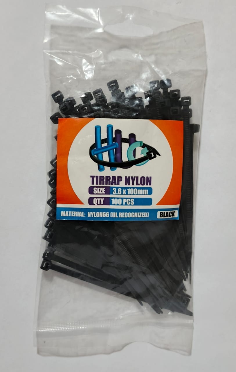 TIRRAP TIE 3.6X100MM HUG BLACK